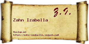 Zahn Izabella névjegykártya